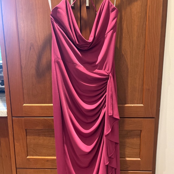 EUC 🌺 Katie May So Juicy Dress in Pink Peacock Halter Gown Sz S / US 4 - Picture 6 of 10